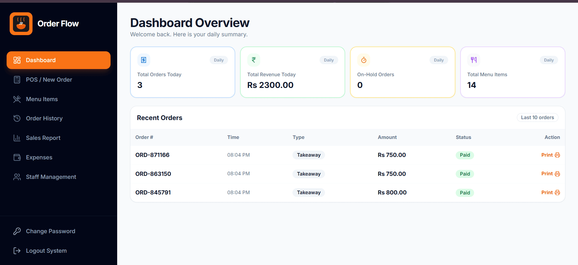 OrderFlow — POS System